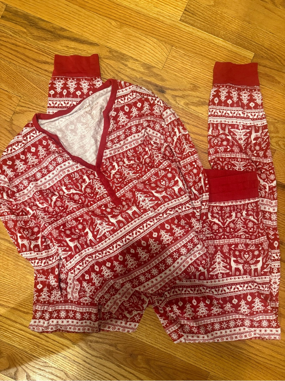 Little Sleepies Red Fair Isle Holiday Pajama Set